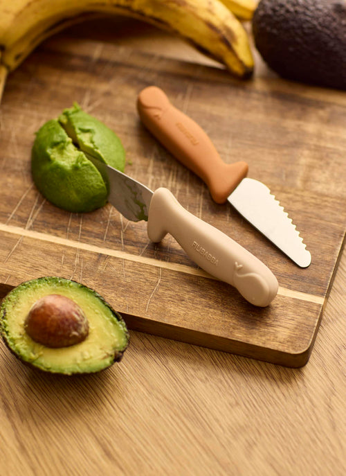 Begynder knivsæt til børn 2-pak | Orange og hvid